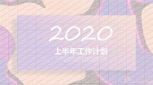 2020 lila Arbeitsplan für die erste Hälfte ppt-Vorlage