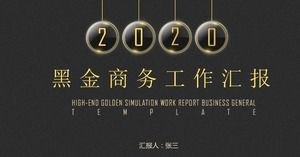 Simple black gold business report PPT template