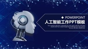 Plantilla ppt de informe de trabajo de la industria de inteligencia artificial eólica de tecnología futura