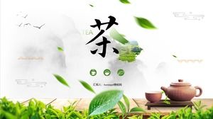Tea culture tea ceremony art introduction general ppt template