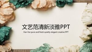 Plantilla PPT de informe de arte y literatura de flores hermosas