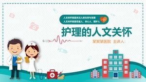 Modelo de ppt de apresentação de trabalho de enfermagem do hospital verde dos desenhos animados