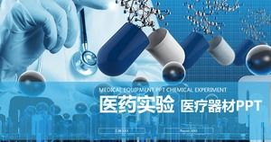 Blaue PPT-Vorlage für medizinische Experimente der medizinischen Industrie