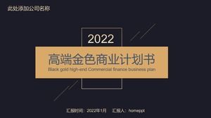 Modèle PPT de plan d'affaires en or noir haut de gamme