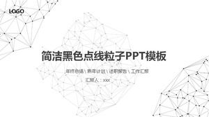 Modello PPT di business tecnologico con sfondo di particelle punteggiate nere