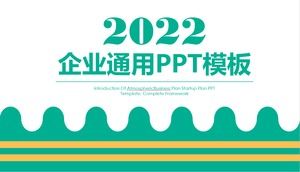 Modelo de PPT geral de relatório de plano de negócios empresarial simples de atmosfera verde