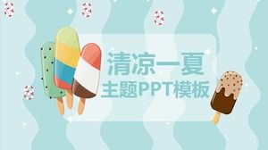 Plantilla PPT dinámica de tema de helado de dibujos animados de verano fresco