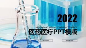 Blue modern technology medicine medical chemistry experiment PPT template