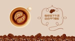 Dynamische Kaffeebohnen-Nachmittagstee-PPT-Vorlage