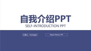 Blaue einfache PPT-Vorlage für den persönlichen Lebenslauf-Jobwettbewerb zur Selbsteinführung