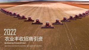 Red Agricultural Harvest Investment Promotion Szablon PPT
