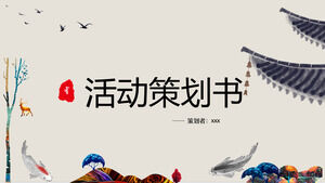 Template ppt buku perencanaan acara gaya Cina sederhana