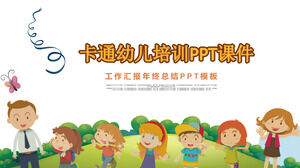 Modelo de PPT de treinamento pré-escolar do jardim de infância dos desenhos animados