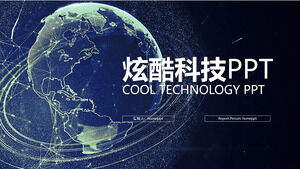 Modello PPT di tecnologia semplice cool di affari della terra blu di IOS