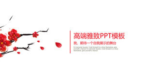 Plantilla PPT de currículum personal elegante de gama alta en rojo y blanco