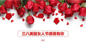 rose flower 38 women's day free ppt template
