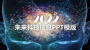 Modelo de PPT dinâmico de negócios de tecnologia do futuro azul