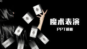 Black and white magician performance PPT template