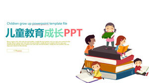 Modelo de PPT de educação e treinamento de segurança de crescimento infantil dos desenhos animados