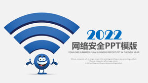 Șablon PPT albastru pentru educație în domeniul securității pe Internet