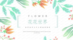 Flat wind flower flower world education and teaching work universal ppt template