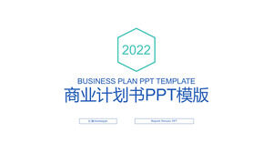 Plantilla PPT de plan de negocios general de negocios simple azul-verde
