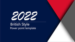 Red and blue British style business PPT template