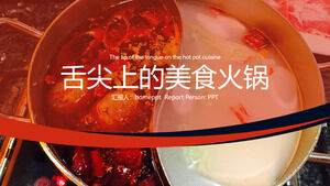 Red Northeast Hot Pot Koreanische Sichuan-Küche PPT-Vorlage