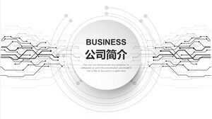 Template PPT profil perusahaan teknologi minimalis bisnis hitam dan putih