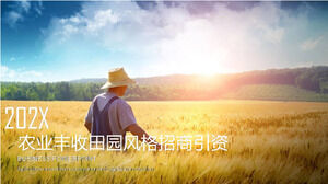 Pastoral style agriculture ppt template