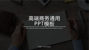 Modelo de PPT geral de negócios high-end alto preto e branco