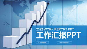 เทมเพลต PPT รายงานงานแผนภูมิข้อมูลสร้างสรรค์สีน้ำเงิน