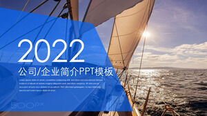 Template PPT profil perusahaan minimalis bisnis biru