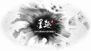 Siyah beyaz dinamik mürekkep minimalist Çin tarzı PPT