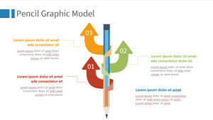 Pencil three side by side PPT graphic material