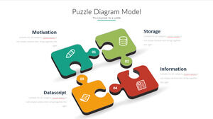 Vier-Elemente-Puzzle-Beziehungs-PPT-Grafiken