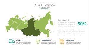 Material gráfico PPT do mapa da Rússia