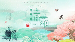 Ink style traditional Qingming Festival PPT template