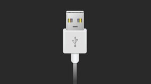 Drawing realistic USB data cable PPT tutorial