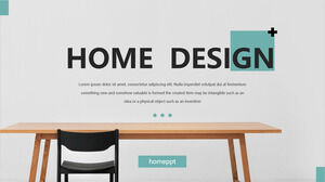 Simple Nordic style interior design display PPT template