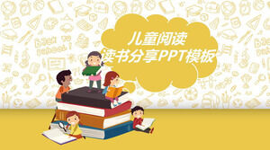 Kreskówka dla dzieci czytanie w tle, dzielenie się szablonem spotkania PPT