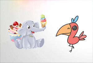 12 desenhos animados bonitos animais de desenho animado material de ilustrações PPT