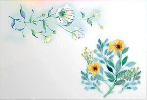 新鮮で美しい水彩画の花のPPT素材のセット