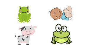 Cute vector cartoon children 6.1 Children's Day ppt material