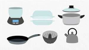 Ustensiles de cuisine, vaisselle, jeu de vin vecteur dessin animé ppt icône paquet téléchargement