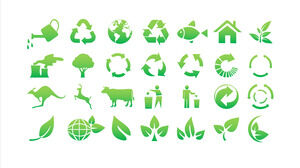 Ekologiczna ochrona środowiska zielona ikona ochrony podróży ochrona środowiska motyw ppt (120+)