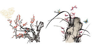 Chinese style ink painting ppt material