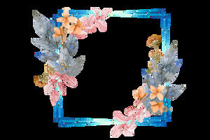 Feuilles et fleurs aquarelles littéraires et fraîches bordure HD découpe gratuite (15 photos)