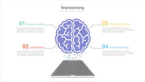 Purple brain brainstorming PPT graphic material