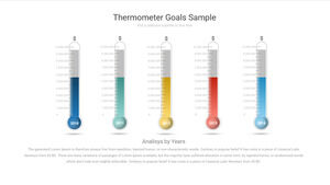 Bagan kolom PPT berbentuk termometer berwarna kreatif